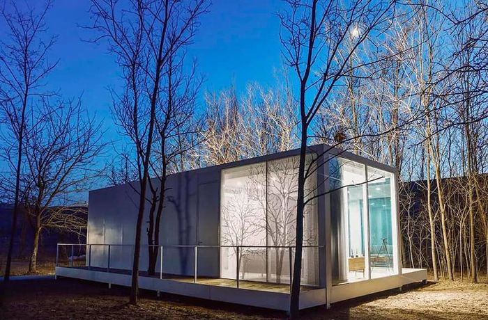 Maison d'habitation de mur-rideau en verre à Ningxia, Chine